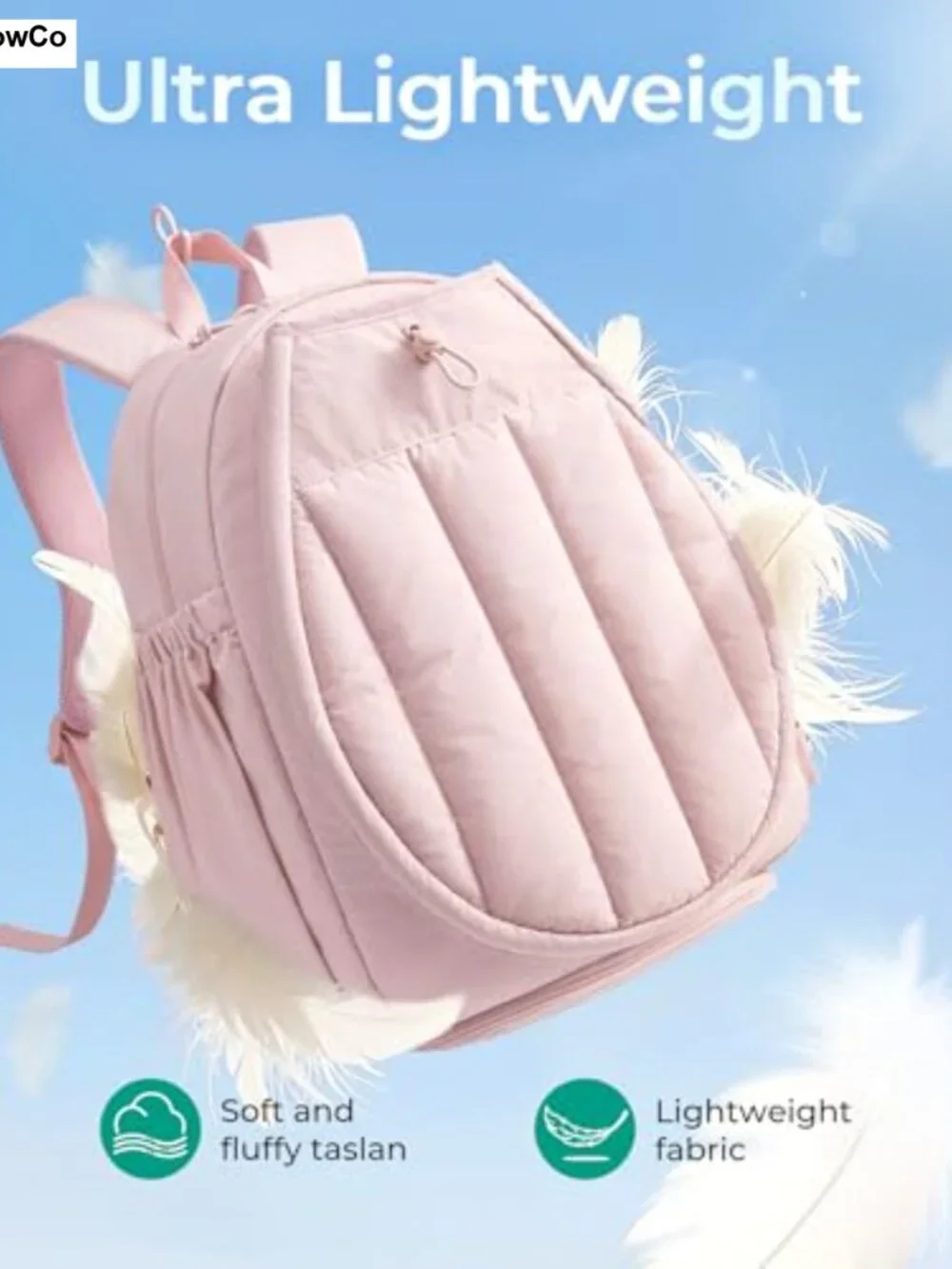Quilted Pickleball Tennis Gym Backpack for Women, 15.6